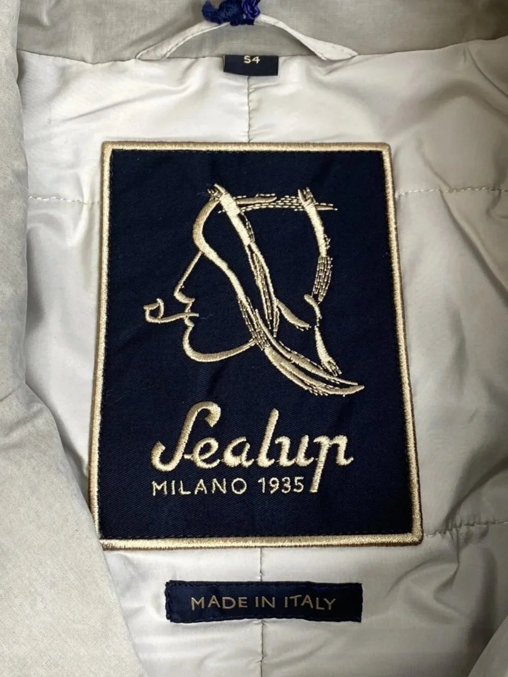 Sealup Mens Coat Beige Size XXL Genova Double Breasted Peacoat Goldtone Buttons